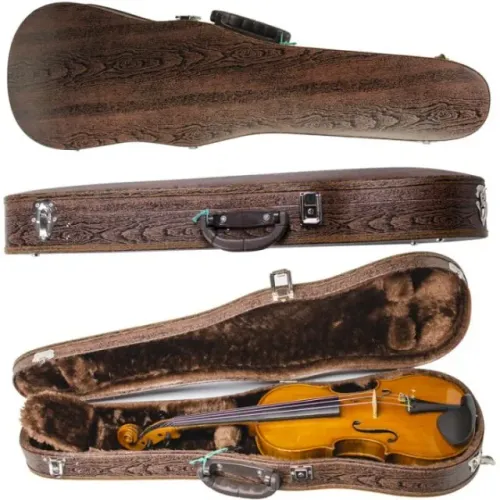 estojo viola de arco para tamanhos 41 42 43 cm luthieria prosperar aveludada 2 arcos