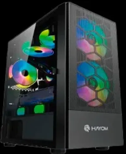 Gabinete Gamer Hayom GB1714 *Com 2 Fans Rgb Controlável* - Micro-ATX e Mini-ITX - WZetta