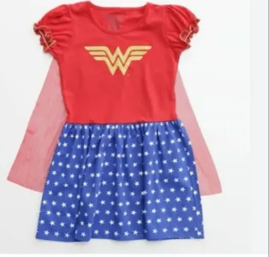 Vestido fantasia mulher maravilha infantil