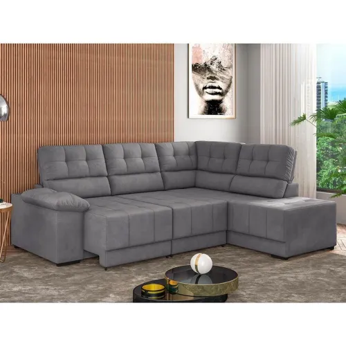 Sofá Gigante Retrátil com Chaise PRONTA ENTREGA