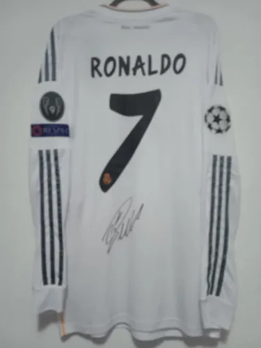 Camisa Real Madrid Final Champions 2013 / 2014 #7 Ronaldo Jogo Autografada Certificada