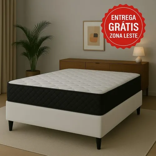 Cama Box Casal com Colchão Espuma D33 - Entrega Grátis!