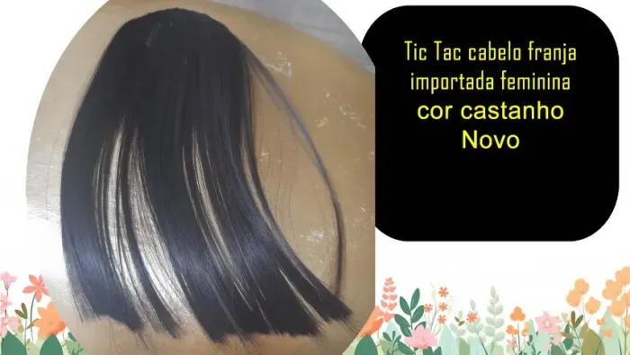 Tic Tac cabelo franja importada feminina cor castanho Novo