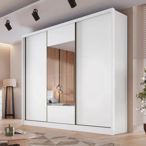 ROUPEIRO CASAL 100% MDF 3 PORTAS 6 GAVETAS