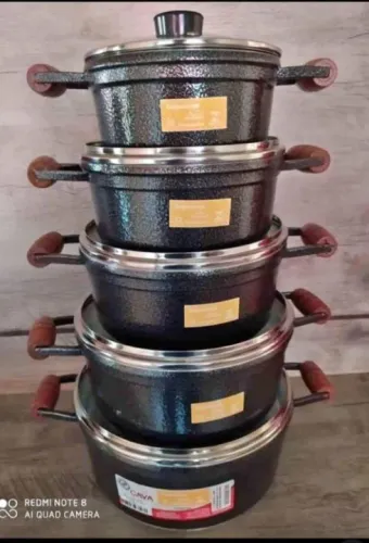 Kit com 5 panela CAVA tampa vidro na promoção 