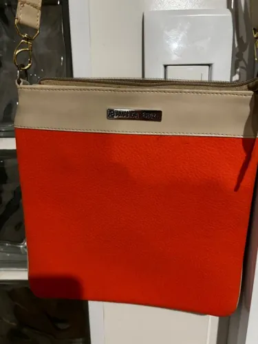 Bolsa de Ombro Amanda Brazil laranja e Bege