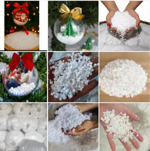 ISOPOR em flocos e pérolas para o Natal