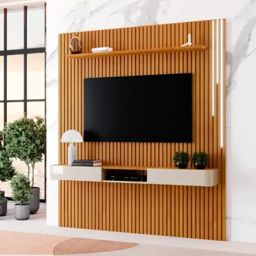 Painel de tv Ripado com led