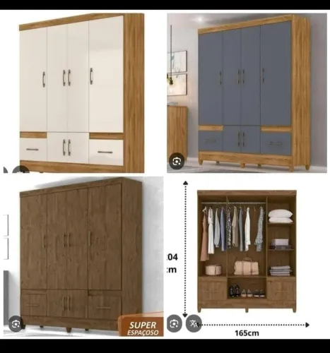 Guarda-Roupa Moderno e Espaçoso - Diversas Cores
