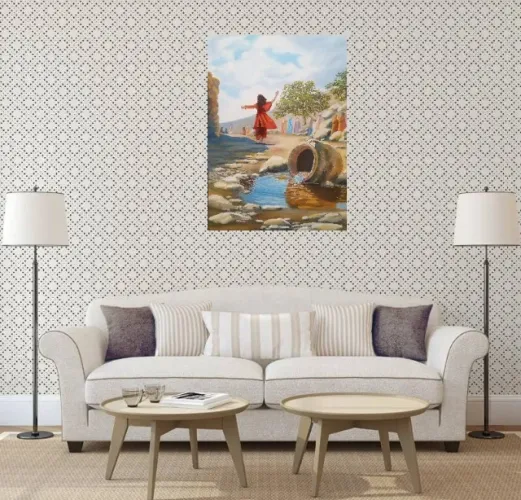 PINTURA EM TELA ARTE CRISTÃ - MULHER SAMARITANA - SOB ENCOMENDA