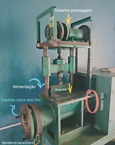 Máquina prensa/mistura extrusão