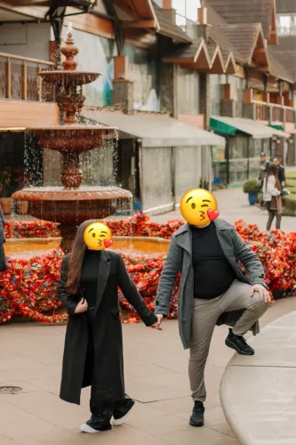 Sobretudo preto feminino  /  sobretudo cinza masculino 