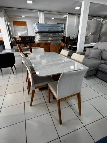 mesa com tampo de marmore a pronta entrega