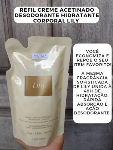 Refil Creme Lily Desodorante Hidratante Corporal