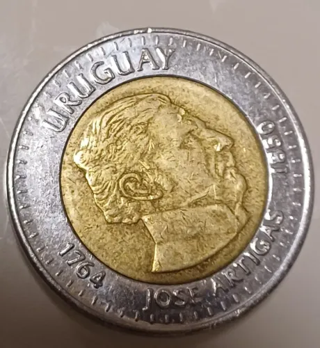 Moeda de 10 Pesos Uruguaio - José Artigas