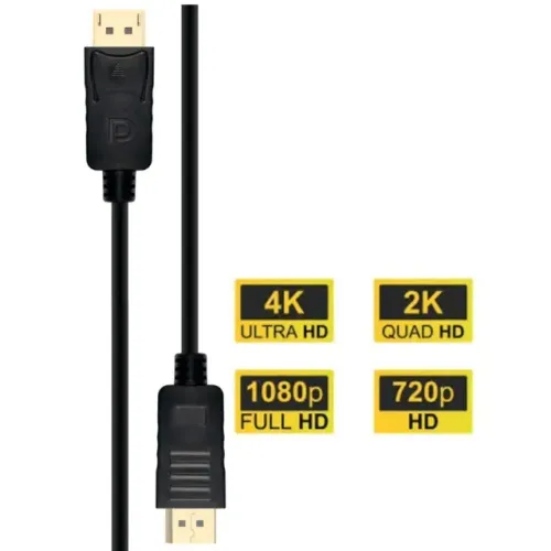 Cabo Displayport Blindado 4k Reforçado 144Hz 1,8 Metros Para Placa de Vídeo Console Monito