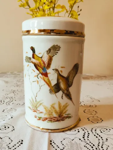 vintage - pote em porcelana mauá para decoração ou mantimentos - anos 1940
