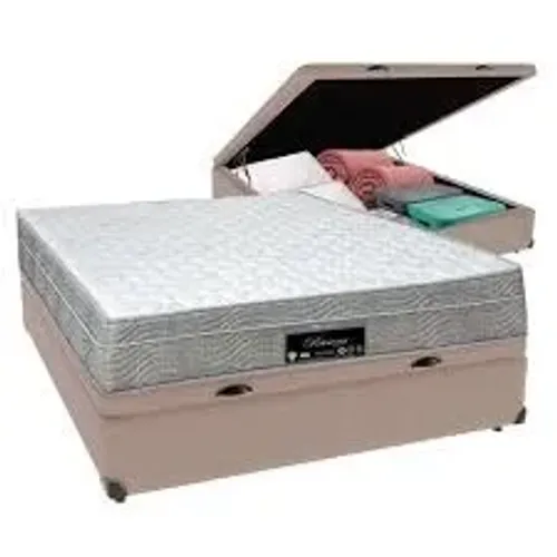 Conjunto Cama Box Baú e Colchão Riviera Queen