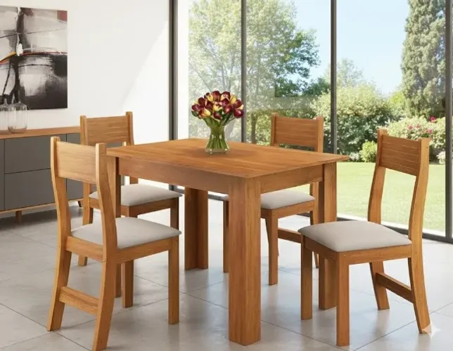 OFERTA mesa de jantar  com 4 cadeiras maia bronze