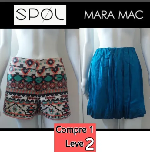 Short 100% couro e saia midi