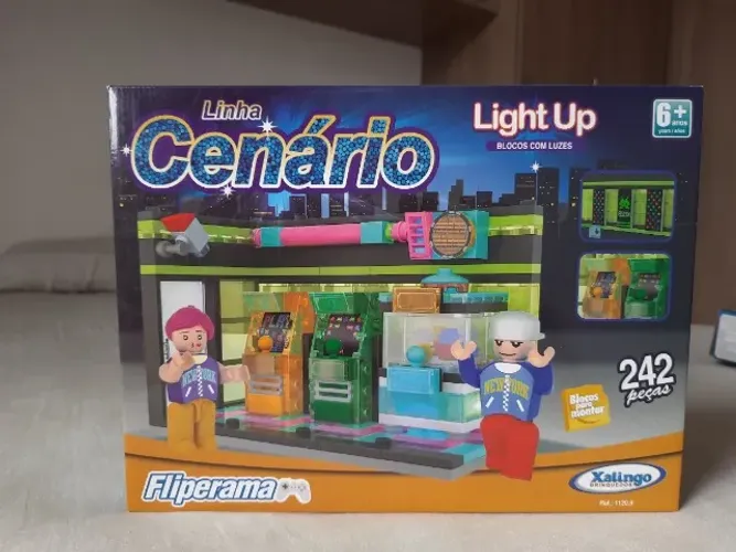 Blocos de montar Cenário Light Up Fliperama Xalingo