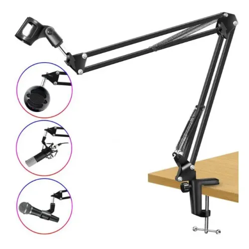 Braço De Mesa Articulado Suporte Para Microfone Ou Celular