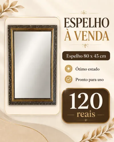 Espelho Decorativo 80x45cm Moldura Dourada