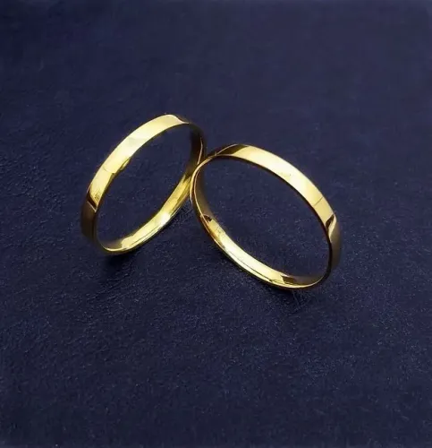 Par de aliança em Ouro 18k