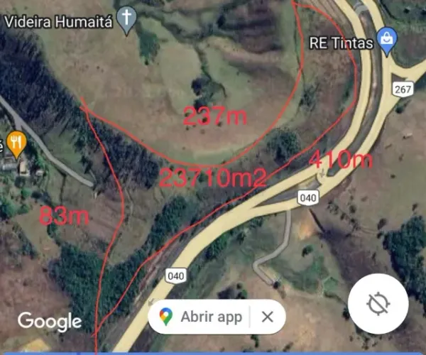 Área com 23.000m² com localização estratégica na BR-040 para contrato de longa permanência