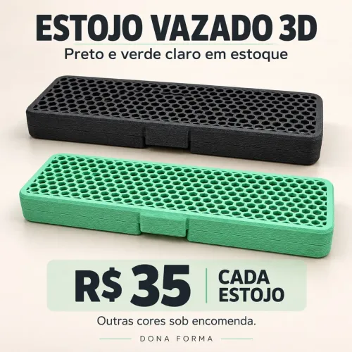 Estojo Organizador 3D Vazado 13 × 8 × 3 cm - R$35