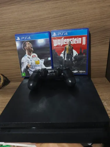 Ps4 Slim 1T + 1 Controle e 2 Jogos