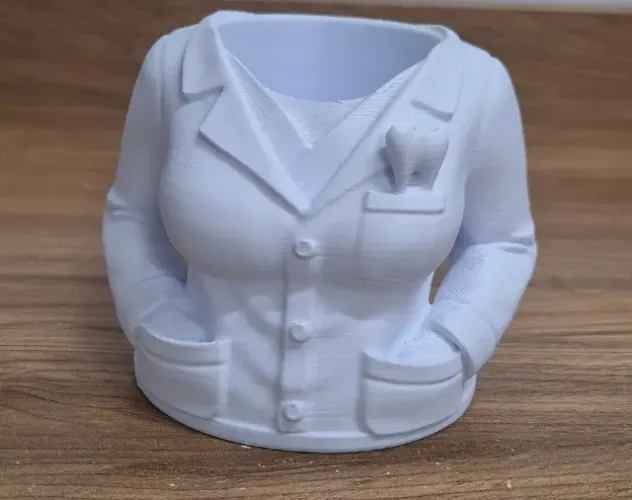 jaleco branco dentista em impressão 3 d