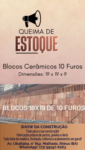 Blocos Cerâmicos em promoção no Show da Construção