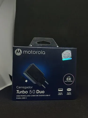 Carregador Motorola Turbo 50W Duo - 2 Entradas USB A e USB C - Tipo C