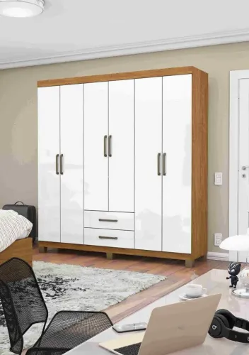 Roupeiro Aries 6 portas, frete gratis pague ns entrega