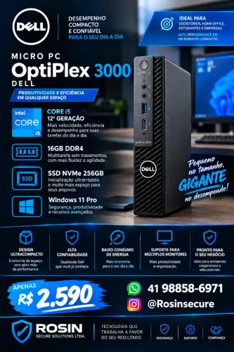 Micro PC Dell Optiplex 3000 (i5 12th / 16Gb / Nvme 256 / Win 11 Pro)