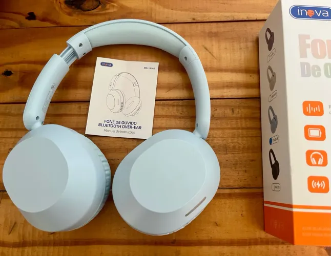 Headphone Bluetooth Inova MD-13365 Azul-claro ? Seminovo