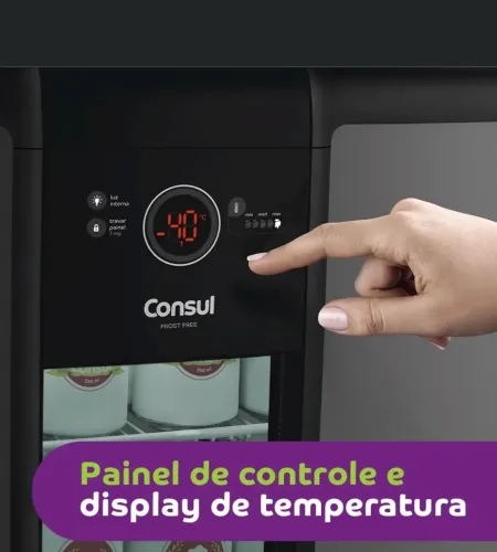 Consul Cervejeira Titanium CZD12MT 83L 127V Cinza Escuro com porta de vidro