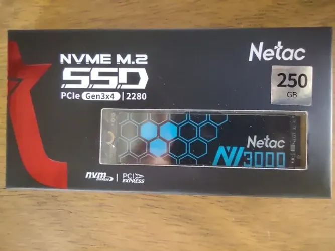 SSD Netac 250gb Nvme M.2 PCIE 3.0