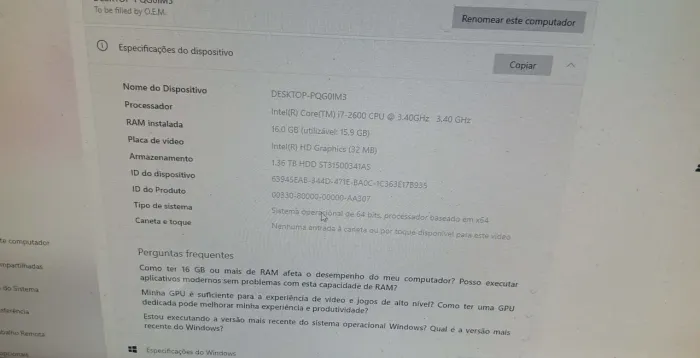 Computador completo novo