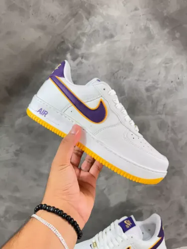 Tênis Nike Air Force 1 Hungria Los Angeles Lakers Couro Masculino - Disponível 37 AO 43