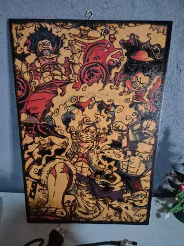 Quadro One Piece queimado