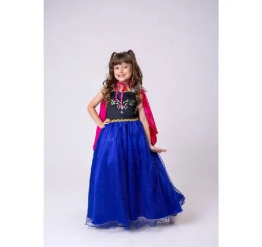 Fantasia infantil vestido da princesa Ana Frozen