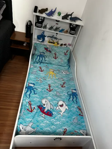 Mini Cama Infantil Liz para Crianças (Branca) + Colchão Ortobom