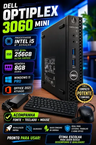 Dell optiplex 3060 mini i5 8 th 8 GB RAM SSD Nvme 256 GB 