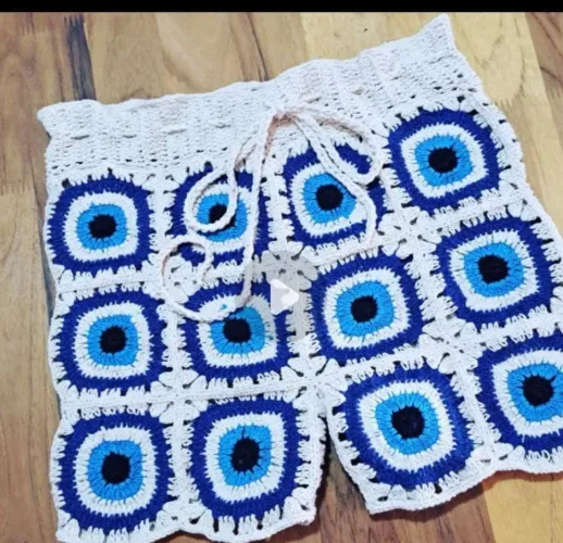 Shorts masculino crochê olho grego