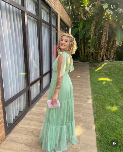 Vestido verde menta madrinha