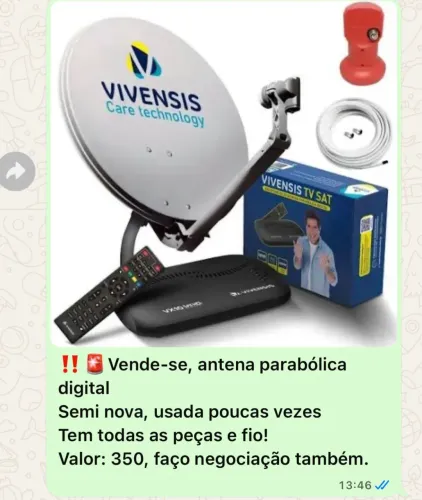 Vende-se antena parabólica digital, semi nova usada 