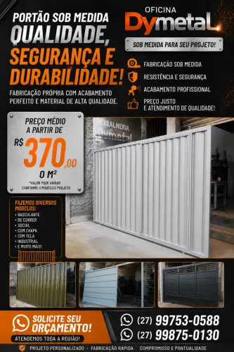 Portao de garagem sobe medida 