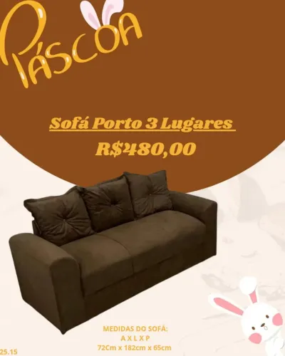 Sofá Porto 3 Lugares